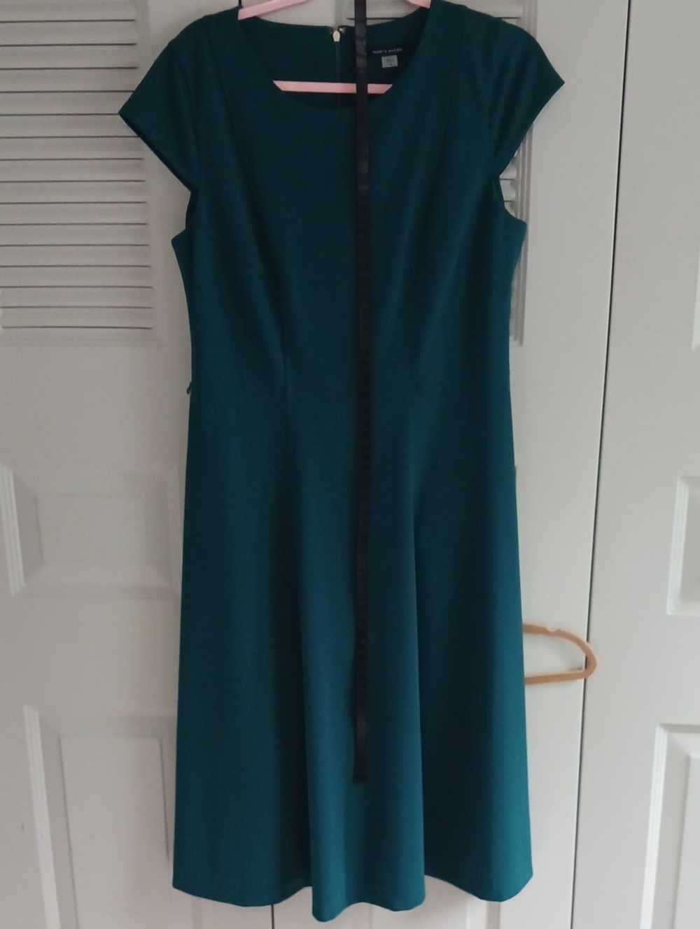 Tommy Hilfiger Teal Midi Fit-and-Flare Dress Size 14